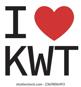 I love Kuwait typography vector