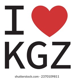 I love Kyrgyzstan typography vector