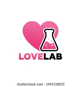 Love Lab Logo Template Design Vector, Emblem, Design Concept, Creative Symbol, Icon