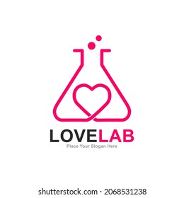 Love lab logo vector design. Suitable for business, love and beauty