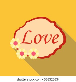 Love label icon. Flat illustration of love label vector icon for web design