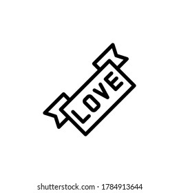 Love label, tattoo icon. Simple line, outline vector elements of tattooing icons for ui and ux, website or mobile application