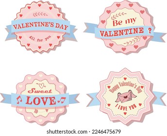 Love labels collection elegant classical ribbon hearts 