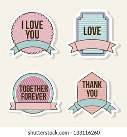 love labels over beige background. vector illustration
