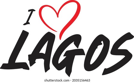 I love Lagos typography vector font