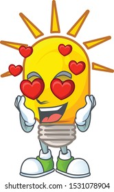 In love lamp yellow with cartoon character shape.