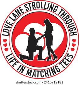 Love Lane strolling t shirt design