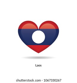 Love Laos - heart flag. Vector EPS10 Illustration.
