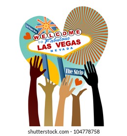 I love Las Vegas heart with hands