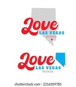 Love las vegas with nevada state map city presentation theme background for advertisement brochure template banner website cover souvernir product package design presentation vector eps.