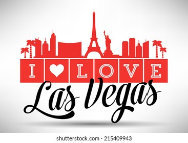 I Love Las Vegas Typography Design