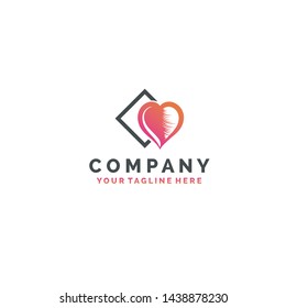 Love lashes logo design - Vector illustration
