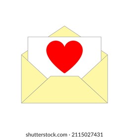 Love Latter Flat Design Vector Icon
