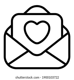 love latter, mail simple line icon