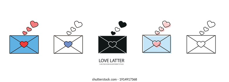 LOVE LATTER vector type icon