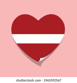 I love Latvia flag heart vector illustration