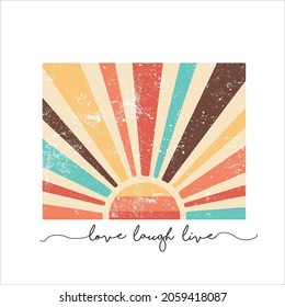 LOVE LAUGH LIVE COLOURFUL GRAPHIC VECTOR FOR SWEATSHIRTS AND T-SHIRTS