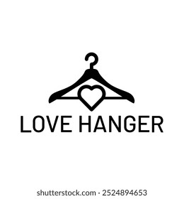 Love Laundry or love hanger Logo Design Template