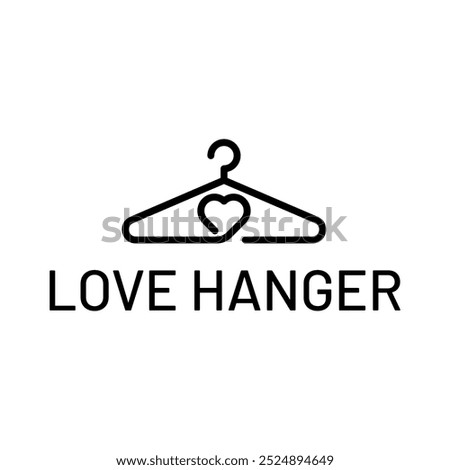 Love Laundry or love hanger Logo Design Template