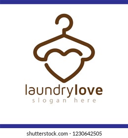 love laundry logo vector element. laundry logo template