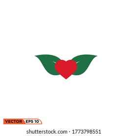 love leaf icon design vector illustration 
