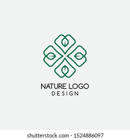 Logo-Design-Vorlage für Liebesblätter - Vektorillustration