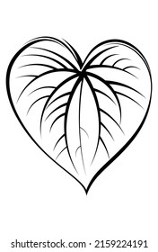 diseño del logotipo de la hoja de amor al estilo tribal
