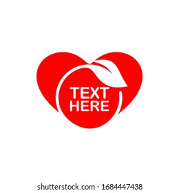 
Love and leaf logo editable template design