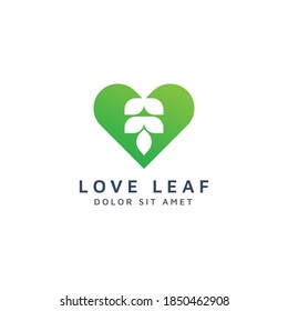 diseño del logotipo del espacio para el amor y la hoja negativa