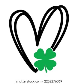 Love Leaf Saint Patrick Day Lettering Decoration. Cloverleaf And Green Hat. Saint patricks Day Typography Poster