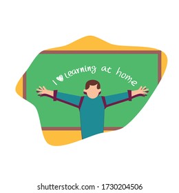 I love learning at home. Vector 10 EPS