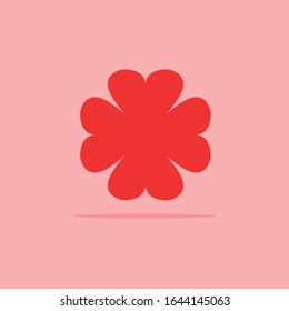 Love leaves or leaf icon with shadow to celebrate valentine for your love one or your company.
