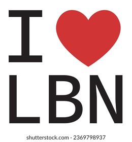 I love Lebanon typography vector