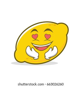 In love lemon cartoon character vector illustration