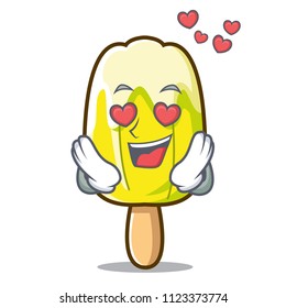 In love lemon ice cream mascot cartoon