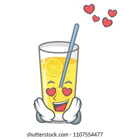 In love lemonade mascot cartoon style