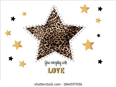 love and leopard stars with diamonds 