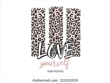 love leopard vector design hand drawn