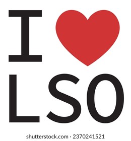 I love Lesotho typography vector