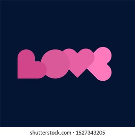 love letter abstract retro style