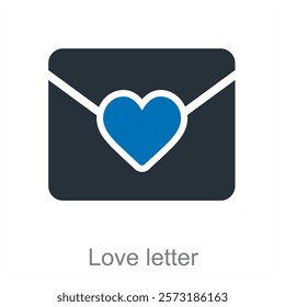 Love Letter and affection icon concept