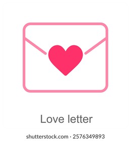 Love Letter and affection icon concept