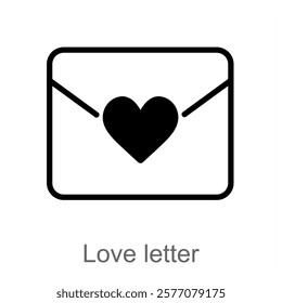 Love Letter and affection icon concept