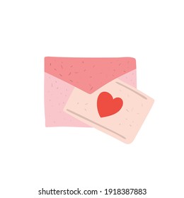 Love letter or billet-doux. Happy valentines day and weeding design elements. Vector illustration.