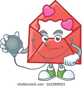 Love letter cartoon character style in a Doctor costume with tools