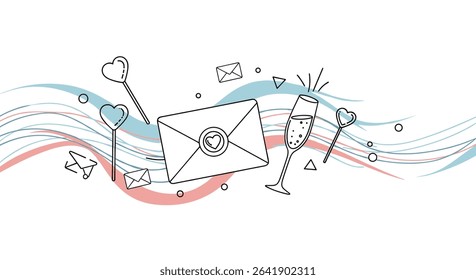 Love Letter With Champagne Celebration For Couples and Special Occasions