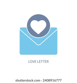 love letter concept line icon. Simple element illustration. love letter concept outline symbol design.