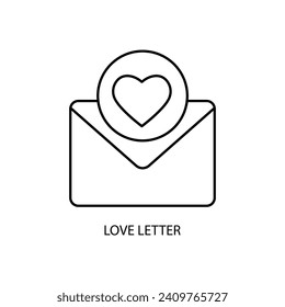 love letter concept line icon. Simple element illustration. love letter concept outline symbol design.