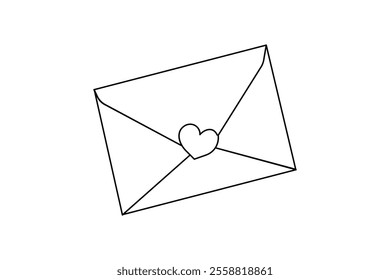 Love letter continuous one line art