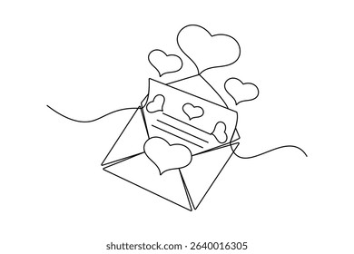 Love letter continuous one line drawing
romantic message minimalist vector illustration